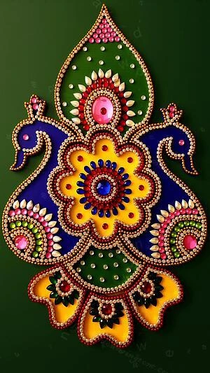 Peacock Diwali Rangoli 2026 wallpaper
