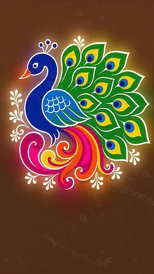 Peacock Diwali Rangoli 2026 wallpaper