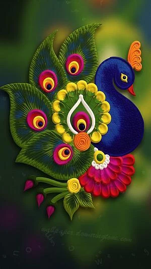 Peacock Diwali Rangoli 2026 wallpaper